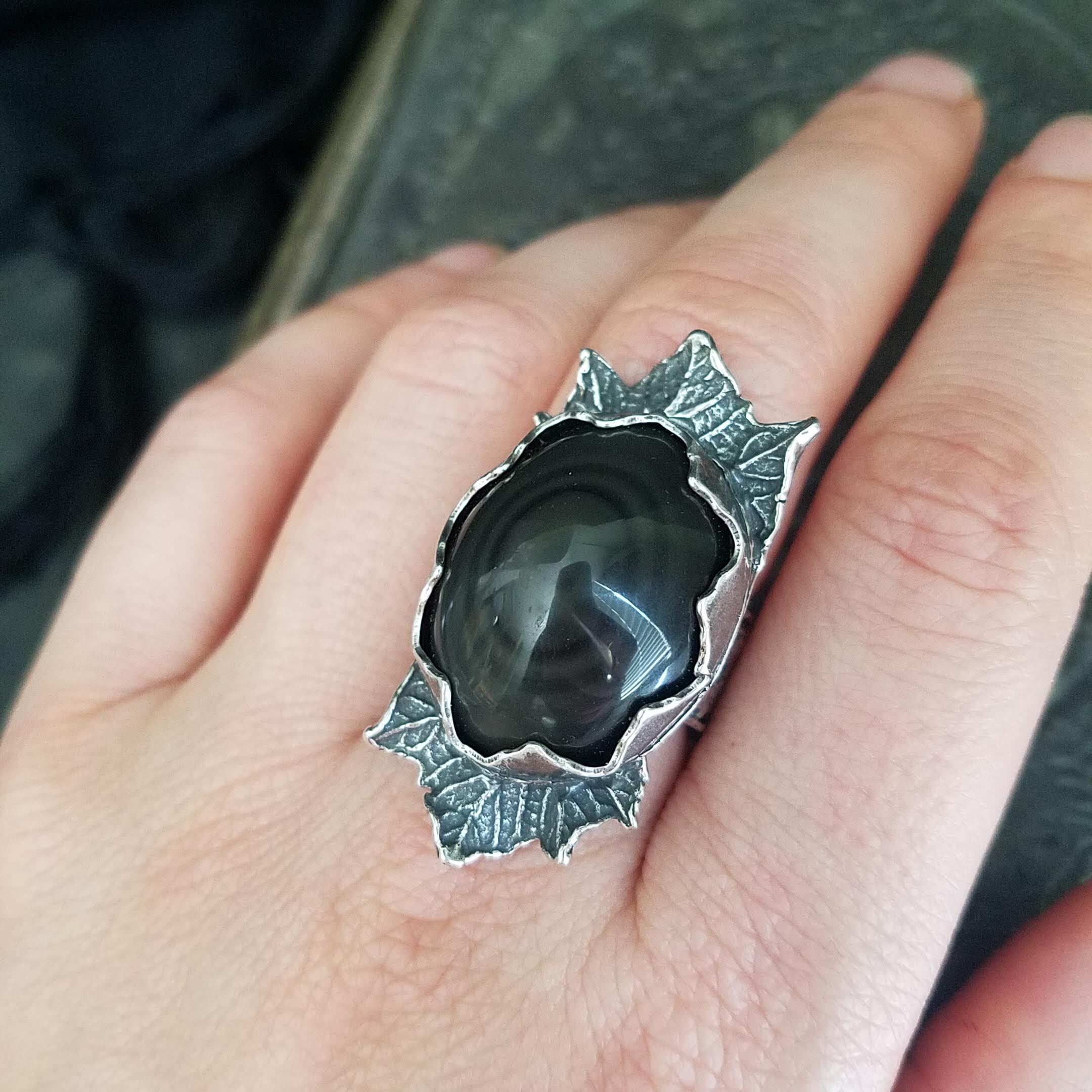 obsidian ring band